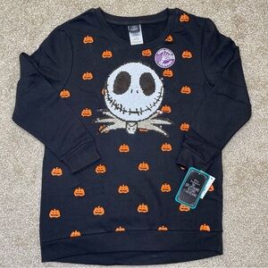 NEW Nightmare Before Christmas Sequin Jack Skellington Sweatshirt Girls LARGE